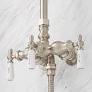 Signature Hardware Brushed Nickel Exposed Pipe Shower with Hand Shower 