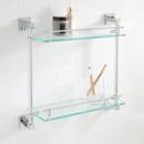 Signature Hardware Chrome 14 in. Glass Bathroom Shelf 