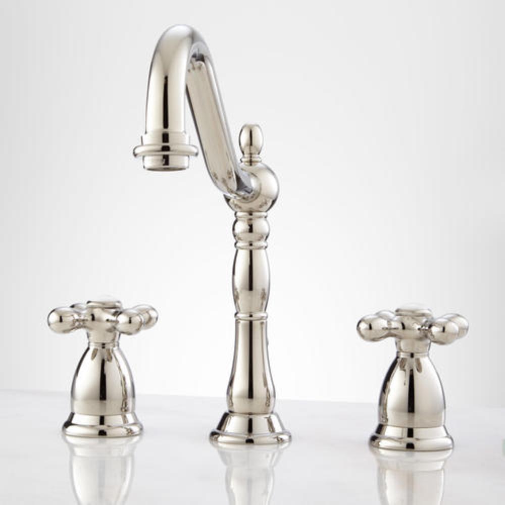 Signature Hardware Polished Nickel WIDESPREAD BATHROOM FAUCET 