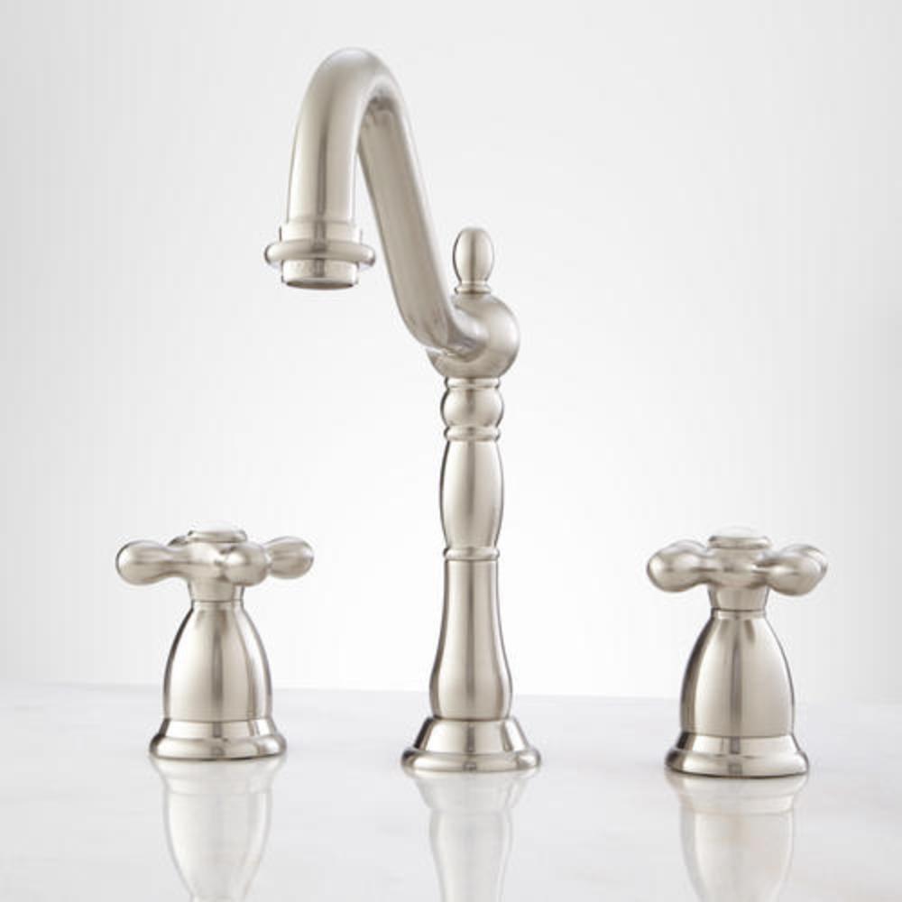 Signature Hardware Brushed Nickel WIDESPREAD BATHROOM FAUCET 
