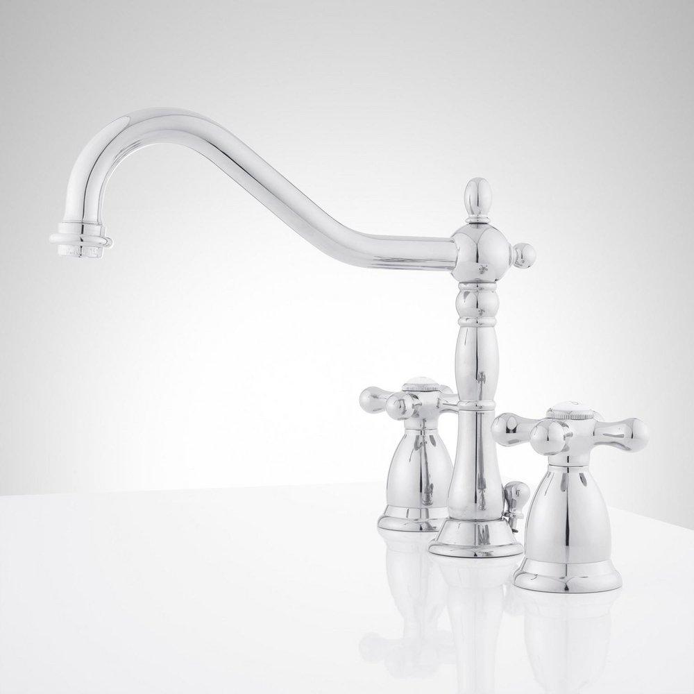 Signature Hardware Chrome WIDESPREAD BATHROOM FAUCET 
