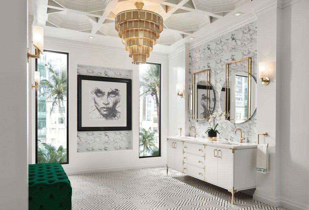 Brizo Luxe Gold Square Open Towel Ring 