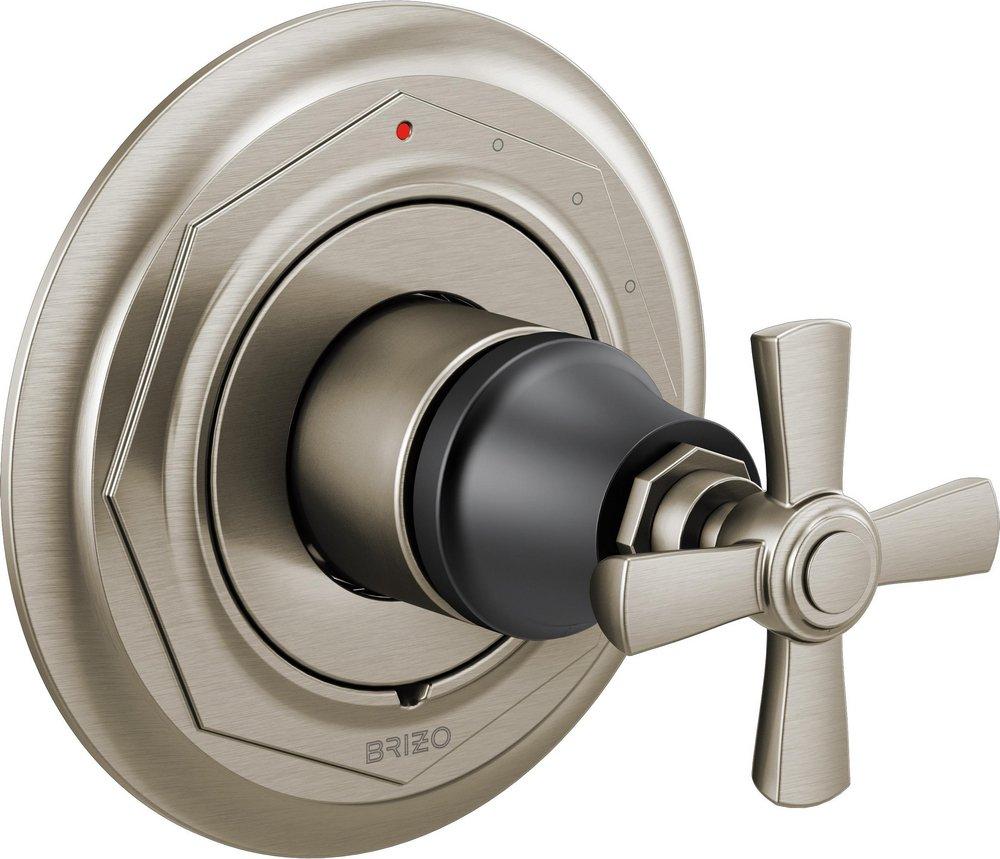 Brizo Luxe Nickel/Matte Black Single Handle Bathtub & Shower Faucet (Trim Only) 