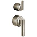 Pressure Balance Valve with Integrated Diverter Trim Lever Handle in Luxe Nickel