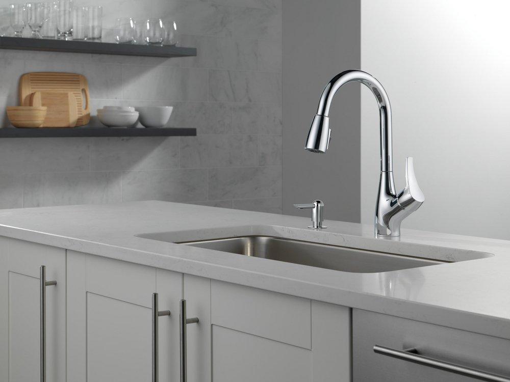 Peerless® Polished Chrome Single Handle Pull Down Kitchen Faucet 