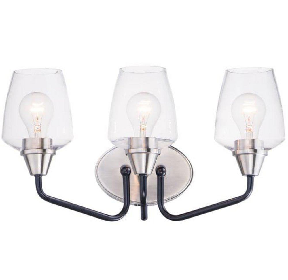 Maxim Lighting&reg; Black/Satin Nickel 60W 3-Light Medium E-26 Incandescent Vanity Fixture 
