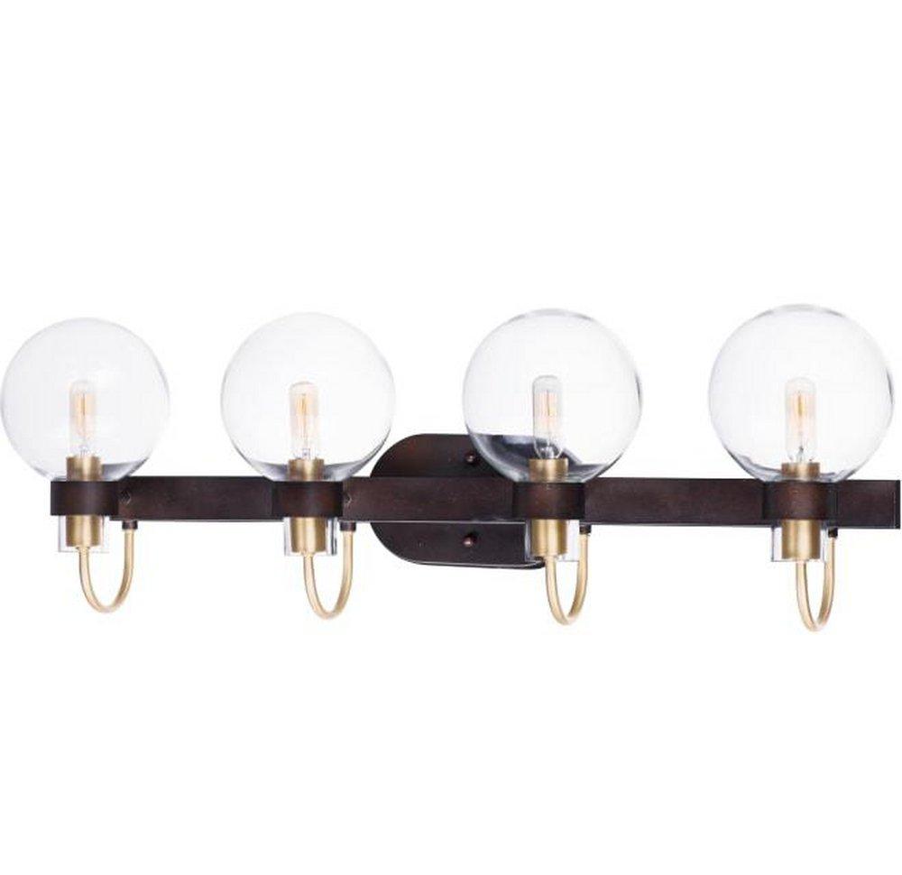 Maxim Lighting&reg; Bronze/Satin Brass BAUHAUS 4-LIGHT BATH VANITY 