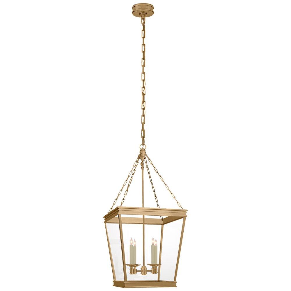 Visual Comfort & Co. Signature Antique Burnished Brass 60W 4-Light Candelabra E-12 Incandescent Medium Square Outdoor Pendant 