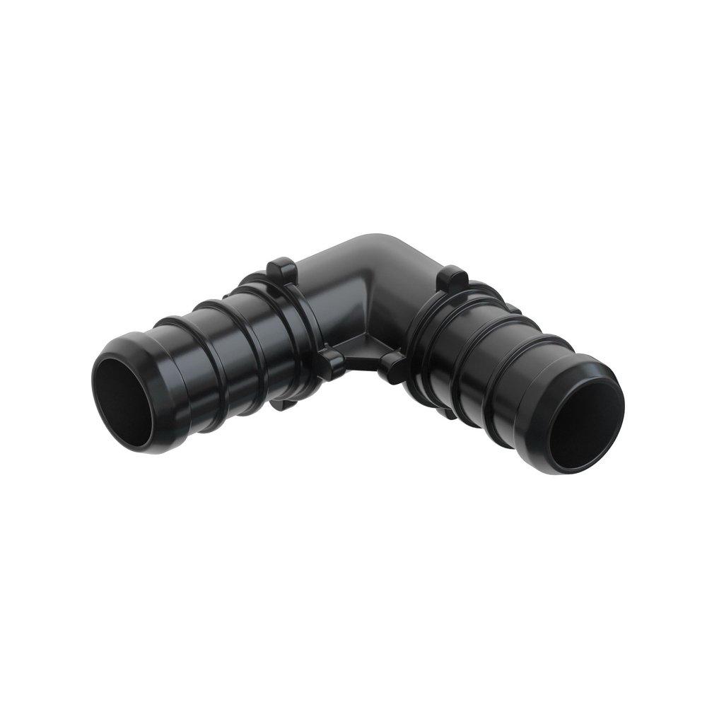 Jones Stephens Black Plastic PEX Crimp 90° Elbow 