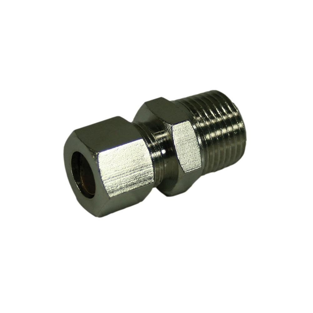 3/8 in. x 3/8 in. Chrome Plated Compression x Male Connector, Lead-Free 
