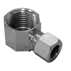 1/2 x 3/8 in. Chrome Plated Compression x Female 90&deg; Elbow