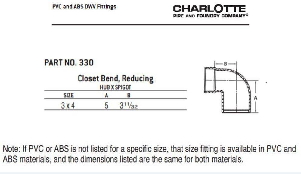 Black ABS DWV Street Closet Elbow 
