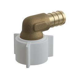 1/2 in. Brass PEX Crimp x FIP 90&deg; Elbow with Poly Swivel Nut