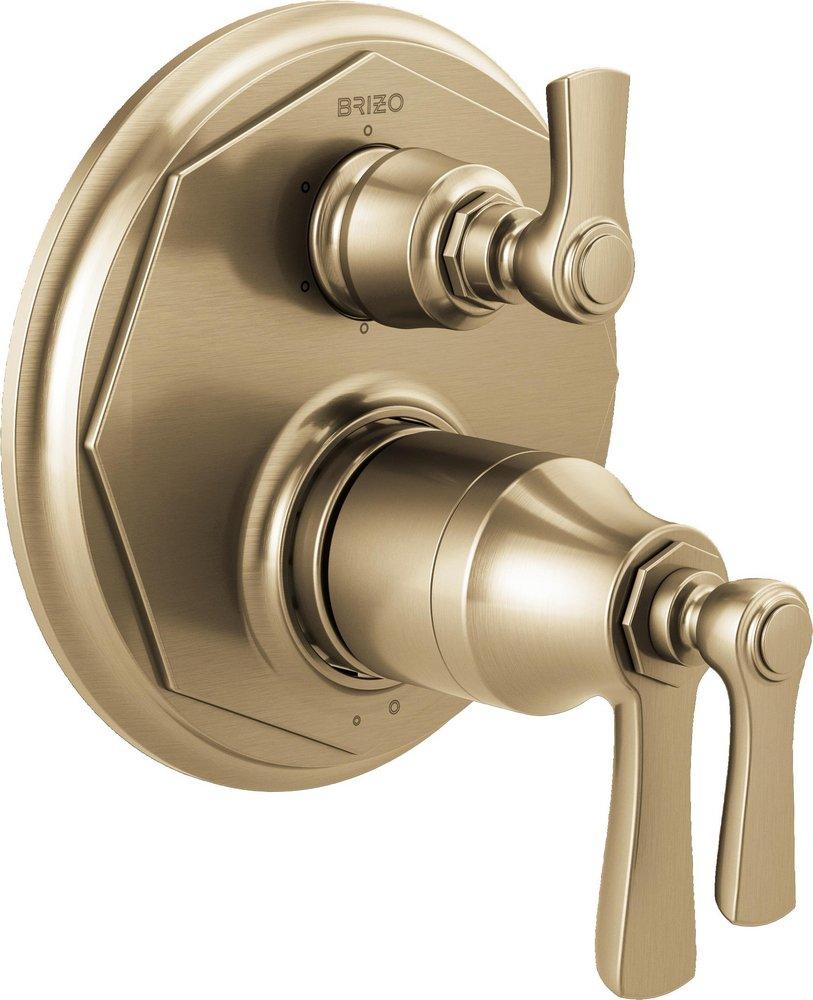 Brizo Luxe Gold Three Handle Bathtub & Shower Faucet (Trim Only) 