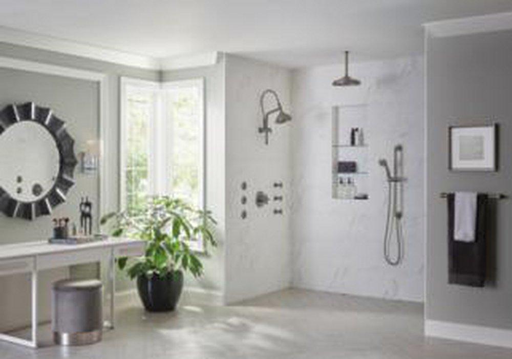 Brizo Luxe Steel 1/2 x 10 x 2-3/8 in. NPT Shower Arm and Flange 
