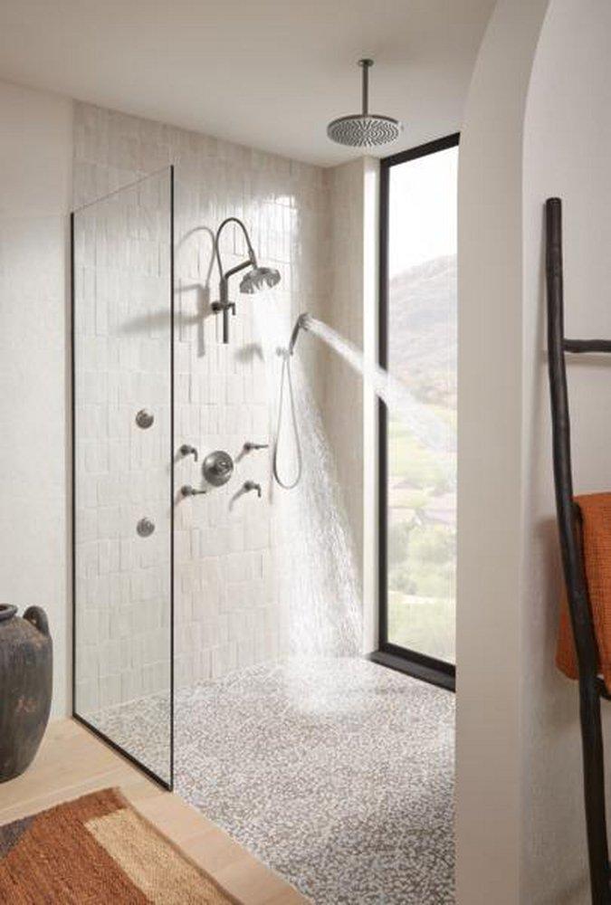 Brizo Luxe Steel 1/2 x 10 x 2-3/8 in. NPT Shower Arm and Flange 