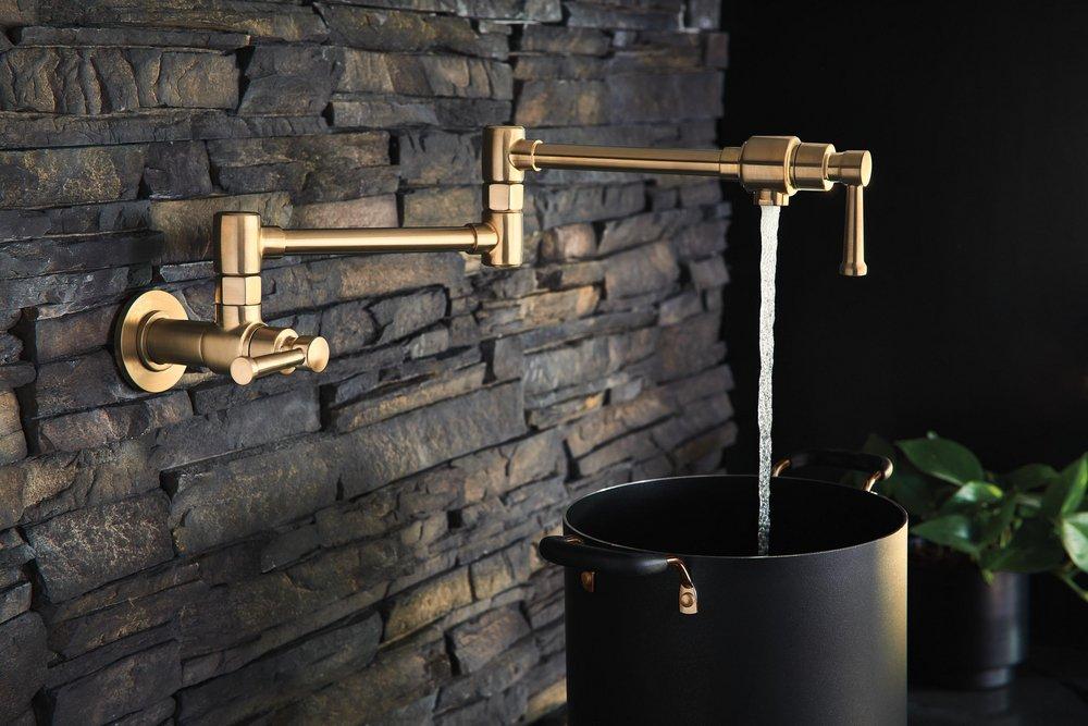 Brizo Luxe Gold Two Handle Lever Pot Filler 