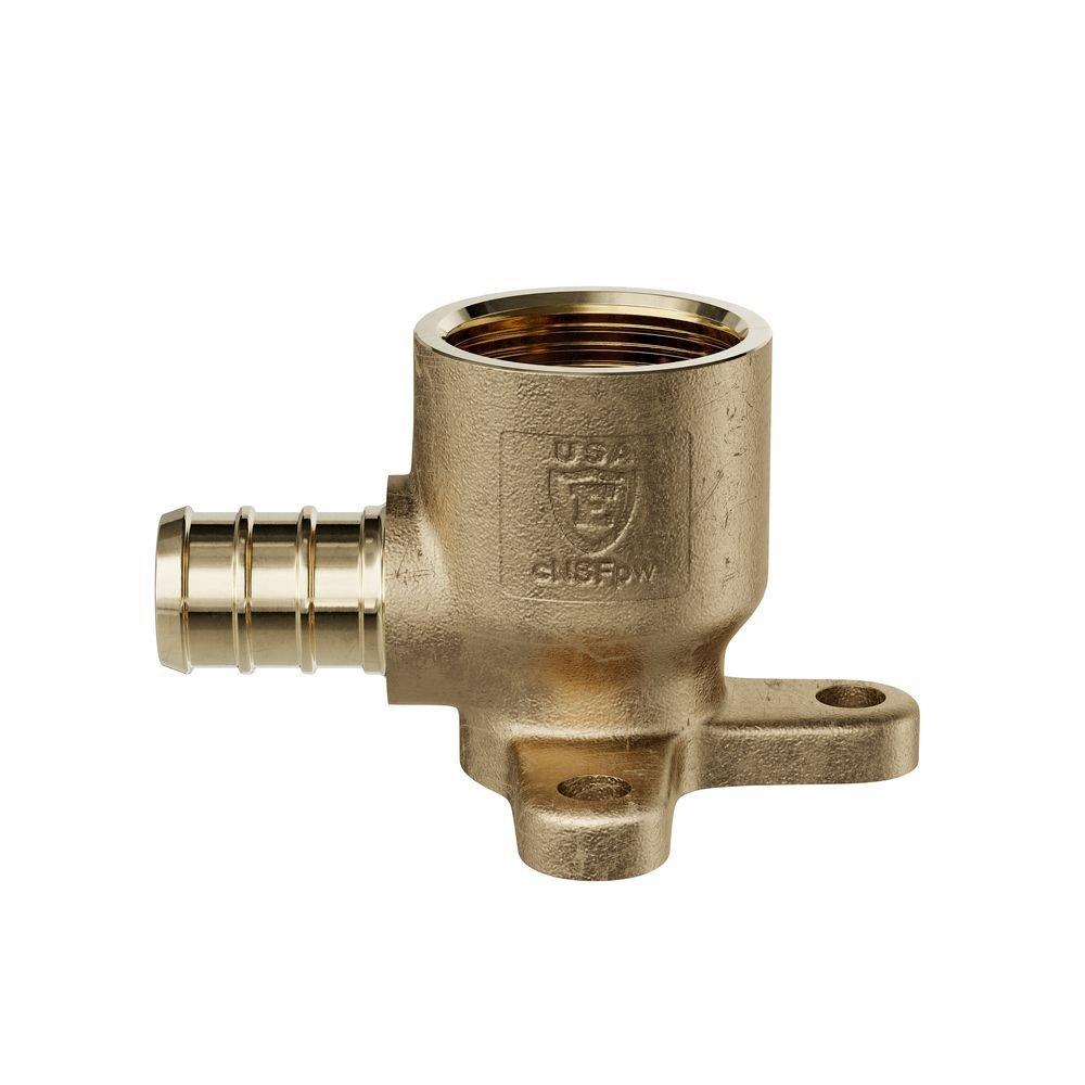Jones Stephens Brass PEX x FIP Brass Drop Ear 90 Degree Elbow 