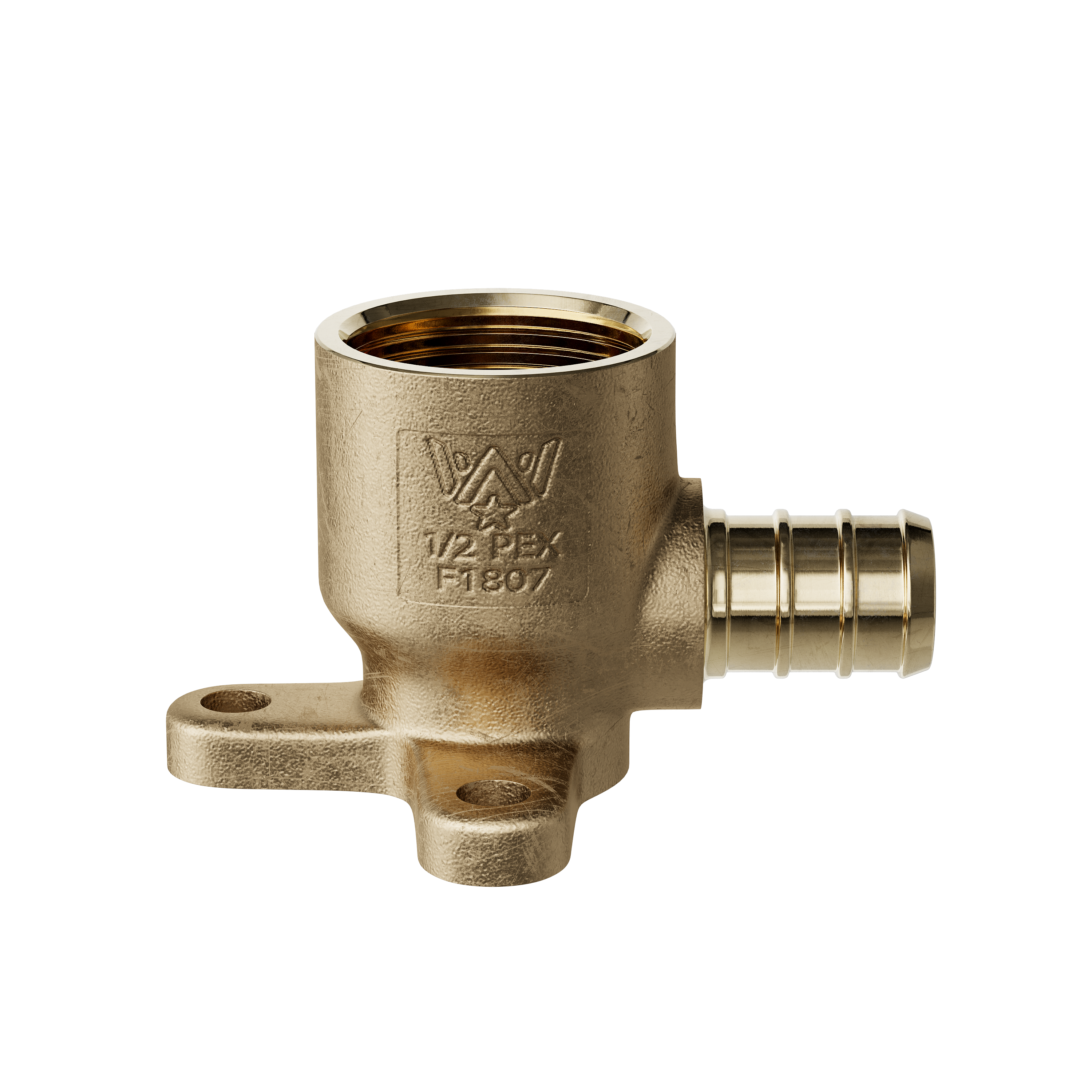 Jones Stephens Brass PEX x FIP Brass Drop Ear 90 Degree Elbow 