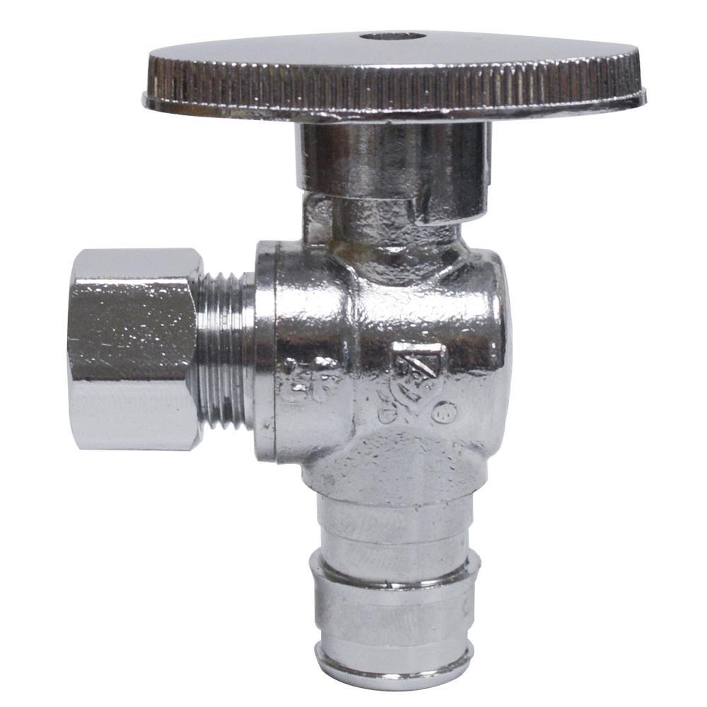 Jones Stephens Chrome Plated Wirsbo® PEX x Compression Oval Angle Supply Stop Valve in Chrome 
