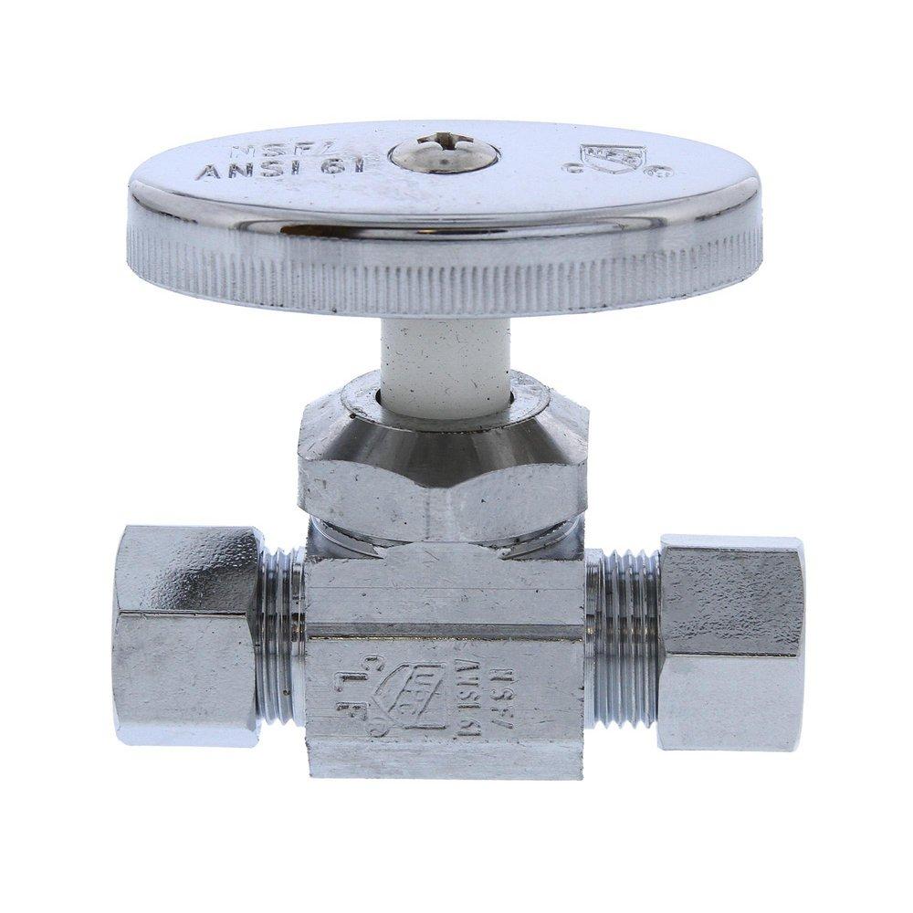 3/8 in. OD x 3/8 in. OD Chrome Plated Multi Turn Supply Stop, Straight 