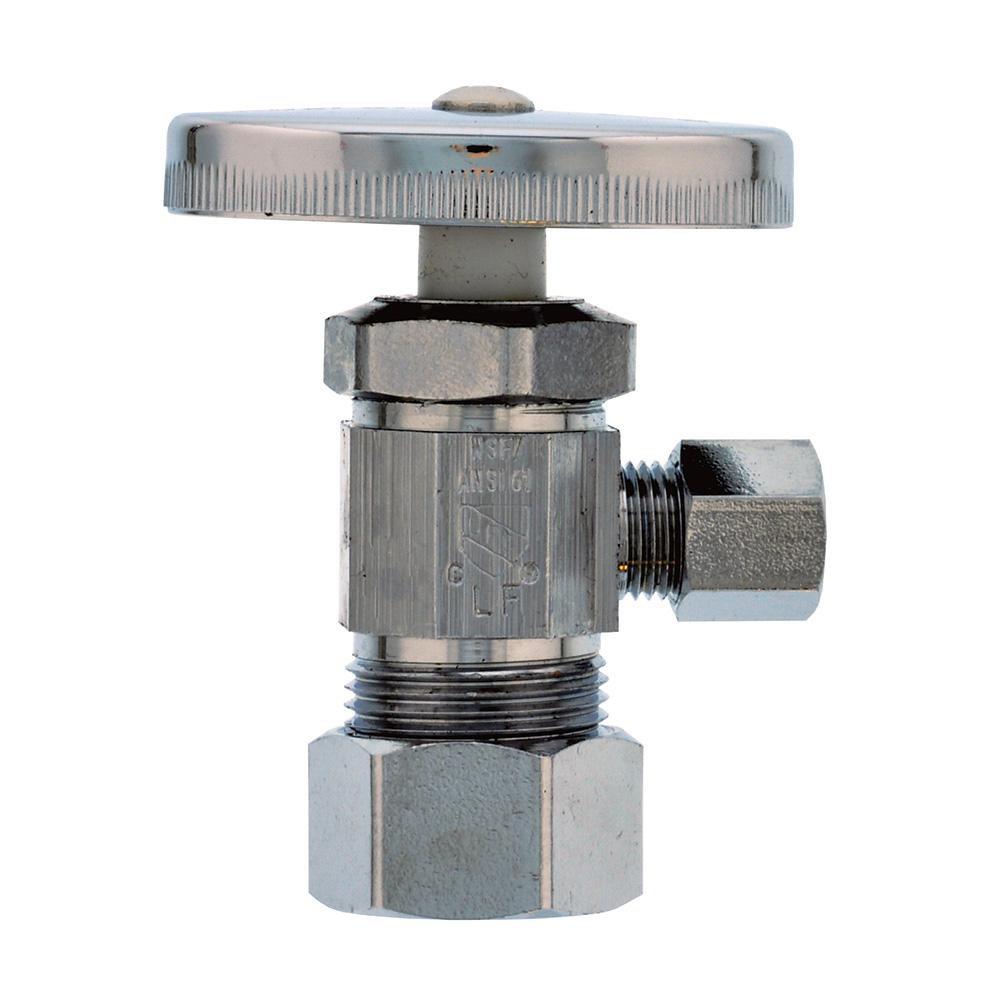 5/8 in. OD Comp x 1/4 in. OD Comp Multi-Turn Angle Supply Stop Valve in Chrome Plated 