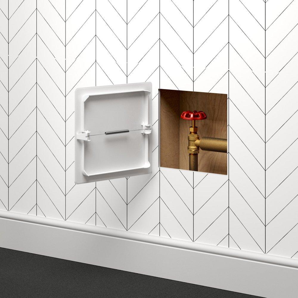 Jones Stephens White Spring Loaded Plastic Access Panel in White 