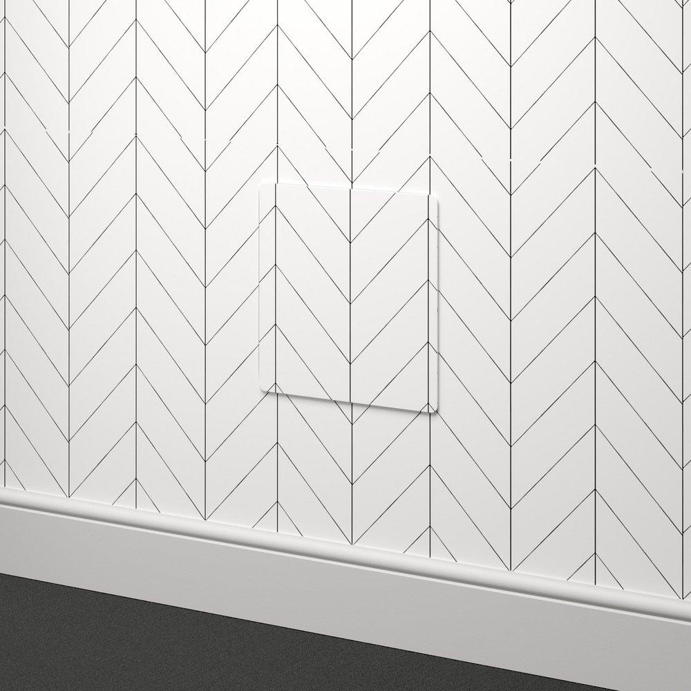 Jones Stephens White Spring Loaded Plastic Access Panel in White 