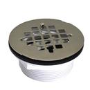 2 NC SHW STALL DRAIN W/4-1/4 STRAINER BRUSHED NICKEL 