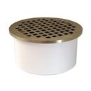 4 in. Plastic Round Drain Base with Nickel Bronze Strainer