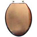 Elongated Closed-Front Toilet Seat and Lid in Mahogany Wood with Piano Finish 