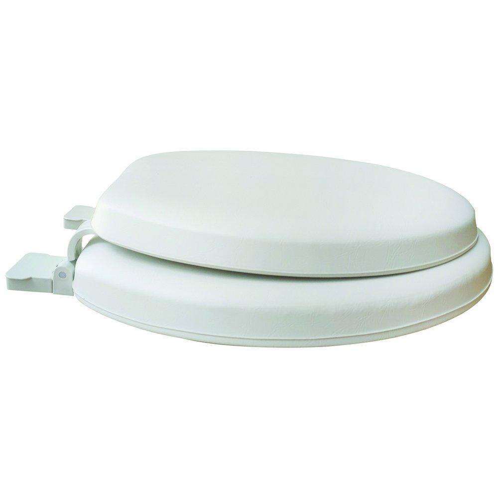 Round Closed-Front Soft Toilet Seat and Lid in White 