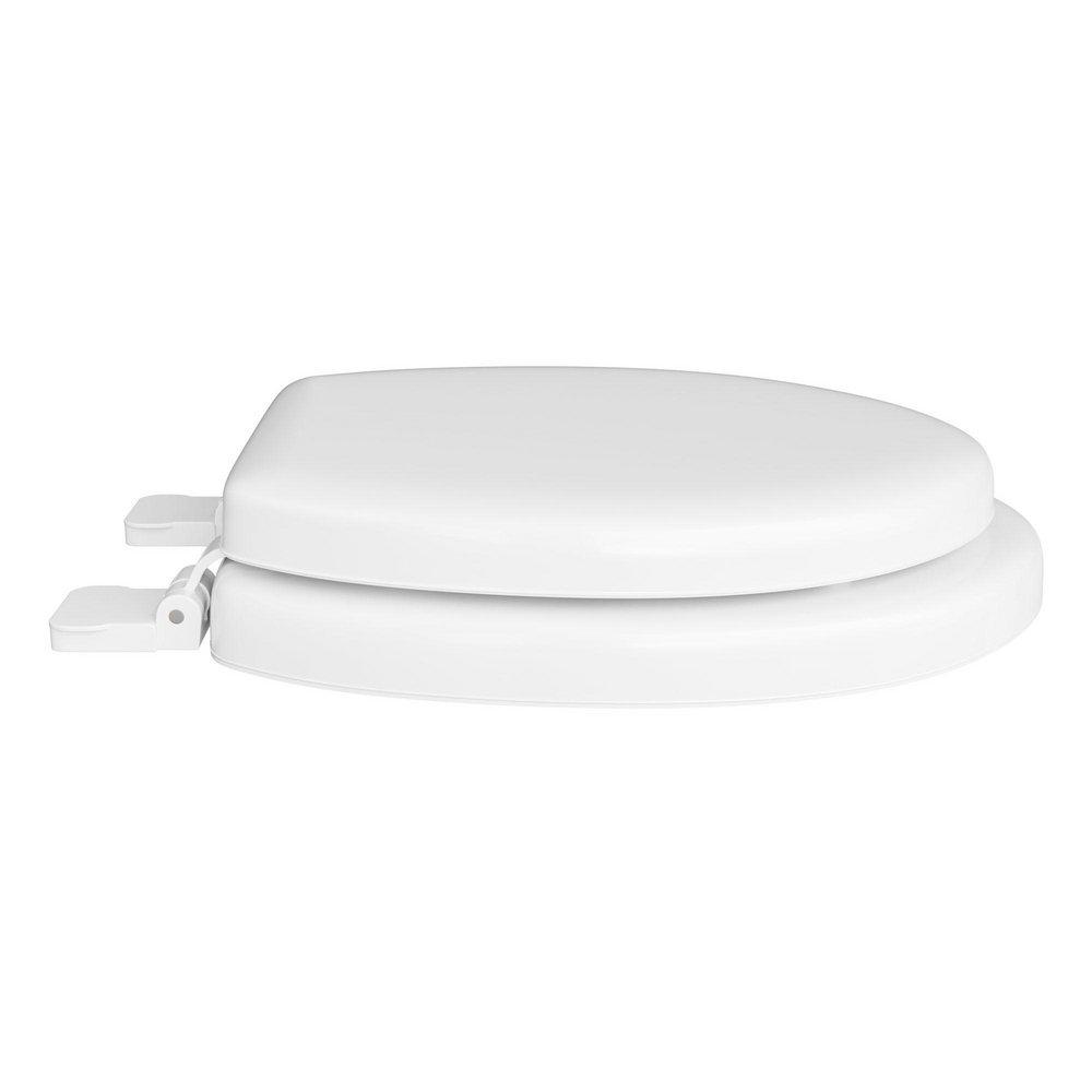 Round Closed-Front Soft Toilet Seat and Lid in White 