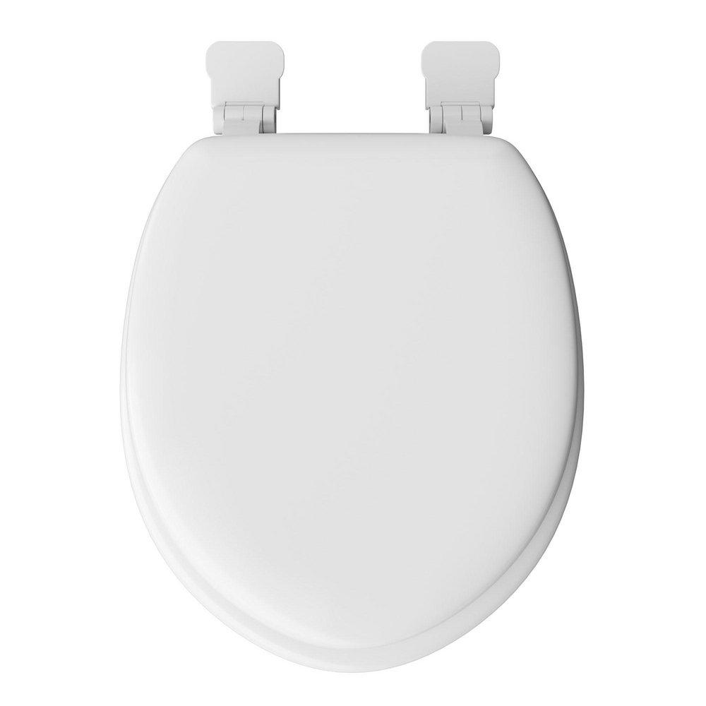Round Closed-Front Soft Toilet Seat and Lid in White 