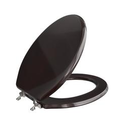 Elongated Closed Front Wood Toilet Seat in Dark Brown