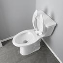 EZ Close&reg; Commercial Plastic Seat, White, Chrome Hinge, Elongated Open Front Less Cover 