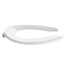 EZ Close&reg; Commercial Plastic Seat, White, Chrome Hinge, Elongated Open Front Less Cover 
