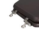 Designer Wood Seat with Piano Finish, Dark Brown Finish, Brushed Nickel Hinge, Elongated Closed Front with Cover 