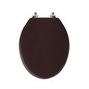 Designer Wood Seat with Piano Finish, Dark Brown Finish, Brushed Nickel Hinge, Elongated Closed Front with Cover 