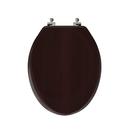 Designer Wood Seat with Piano Finish, Dark Brown Finish, Brushed Nickel Hinge, Elongated Closed Front with Cover 