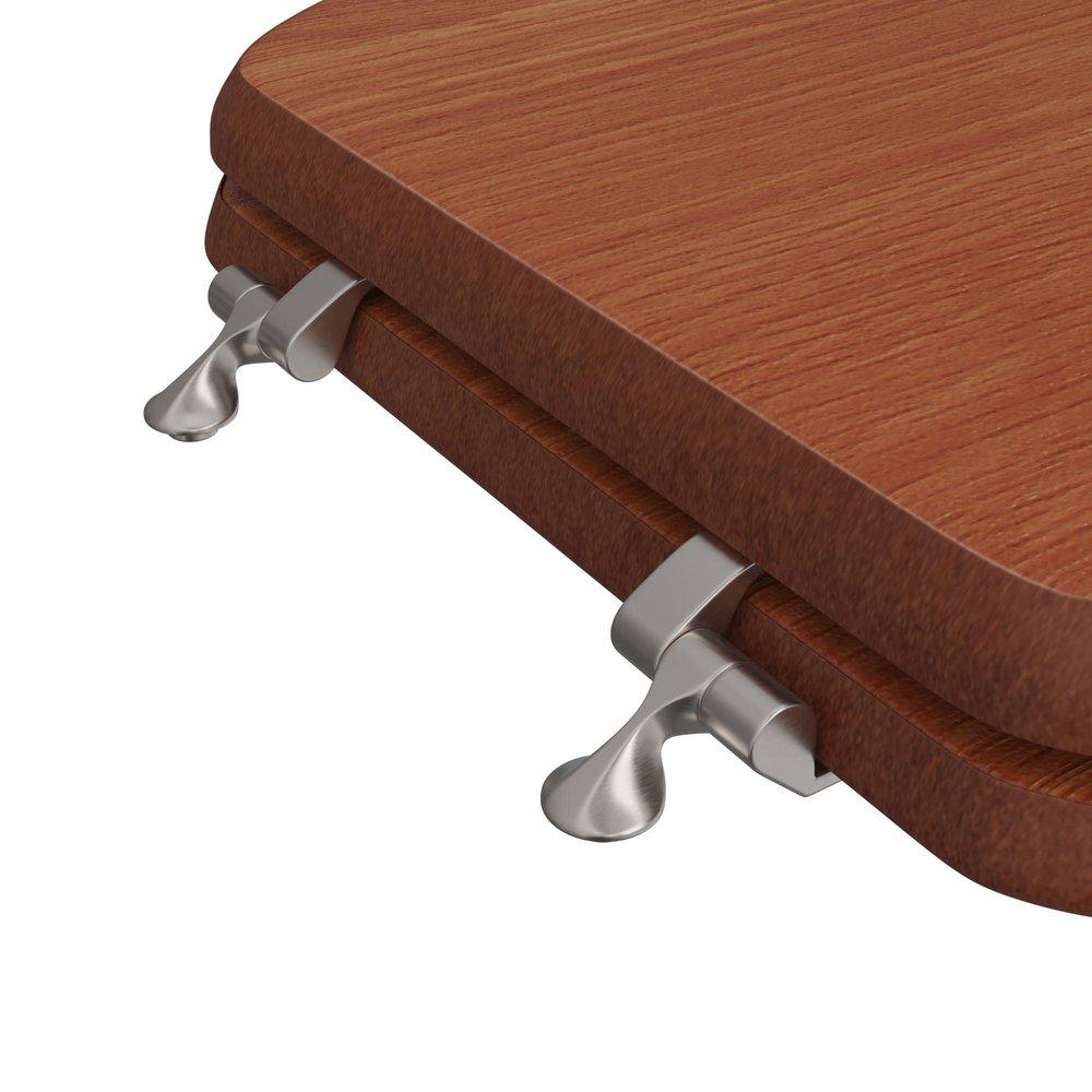 Elongated Closed-Front Toilet Seat and Lid in Cherry Wood 