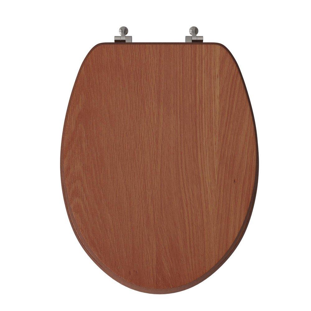 Elongated Closed-Front Toilet Seat and Lid in Cherry Wood 