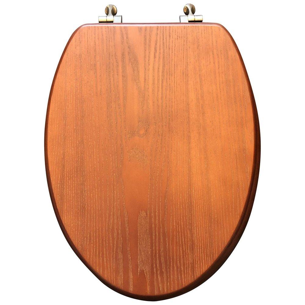 Elongated Closed-Front Toilet Seat and Lid in Cherry Wood 
