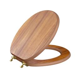 Round Wood Closed Front Toilet Seat in Light Oak