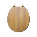 Round Wood Closed Front Toilet Seat in Light Oak 