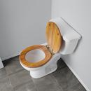 Round Wood Closed Front Toilet Seat in Light Oak 