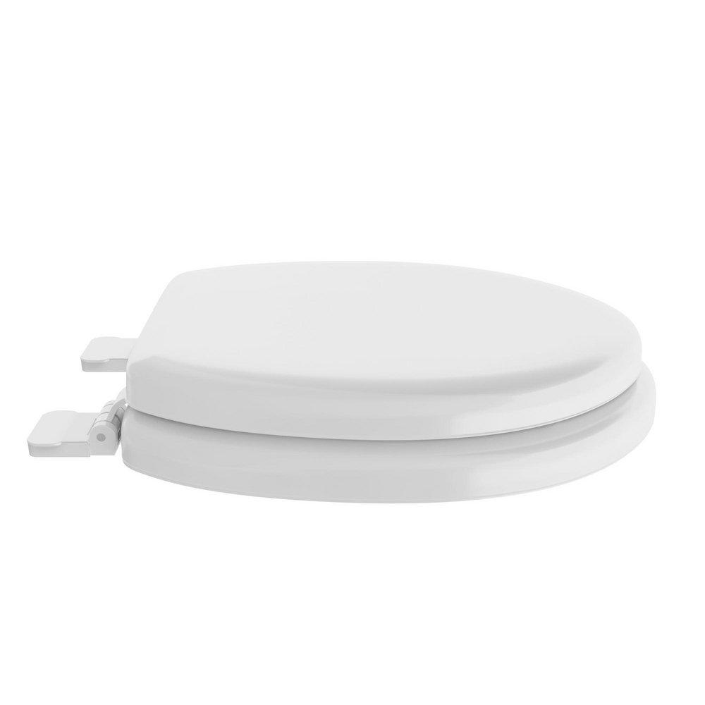 Elongated Closed-Front Soft Toilet Seat and Lid in White image number 5