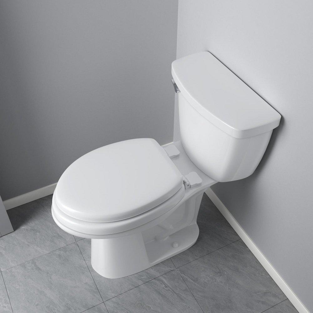 Elongated Closed-Front Soft Toilet Seat and Lid in White 