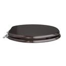 Round Wood Closed Front Toilet Seat in Dark Brown Oak 