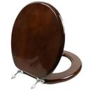 Round Wood Closed Front Toilet Seat in Dark Brown Oak 